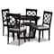 Baxton Studio Selby Grey Upholstered and Dark Brown Finished Wood 5-Piece Dining Set 173-9726-10898 - alternate 1